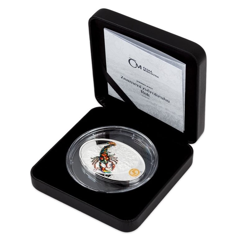 Silver Zodiac - Cancer 1 oz PP in the original coin case