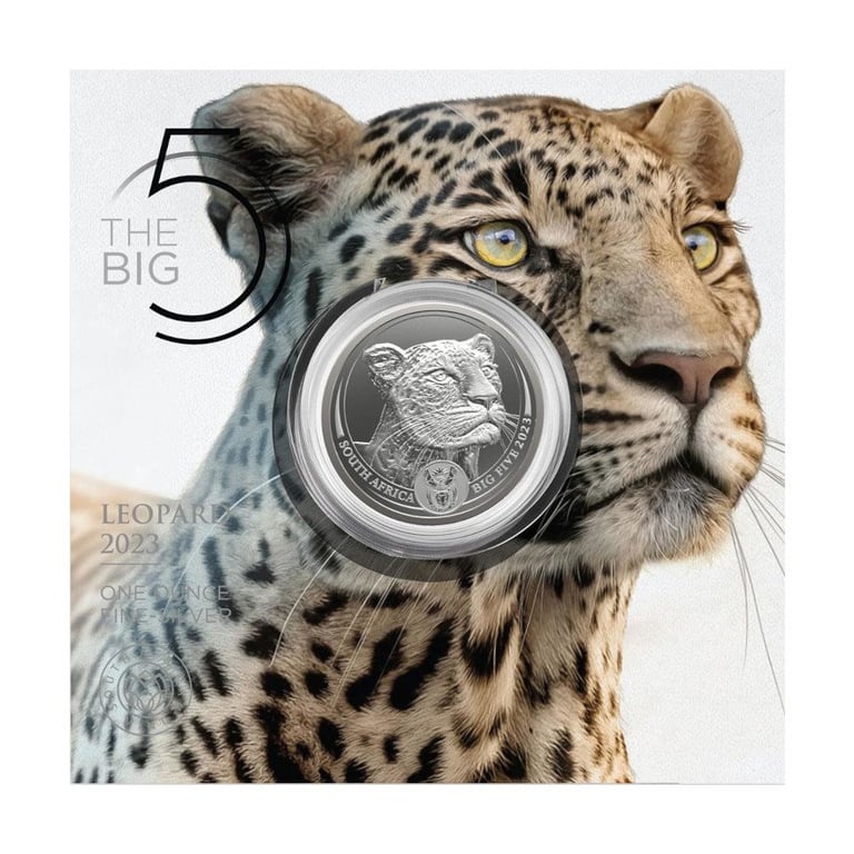 Silver Leopard 1 oz - Big Five Series II - 2023 in the original coin case