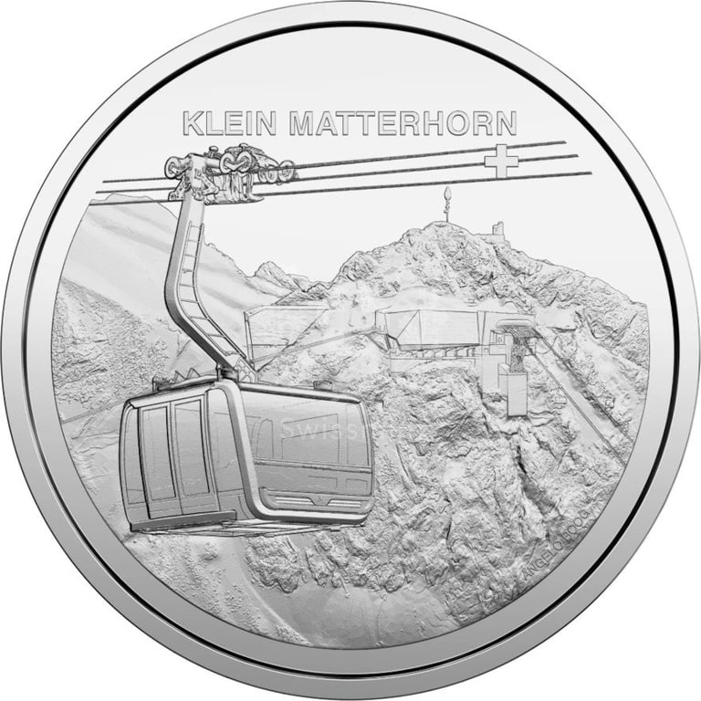 Front of the Silver Swiss Cable Car - Klein Matterhorn - 20 g