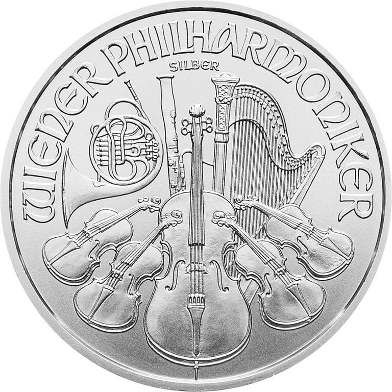 Front of the Silver Philharmonic 1 oz