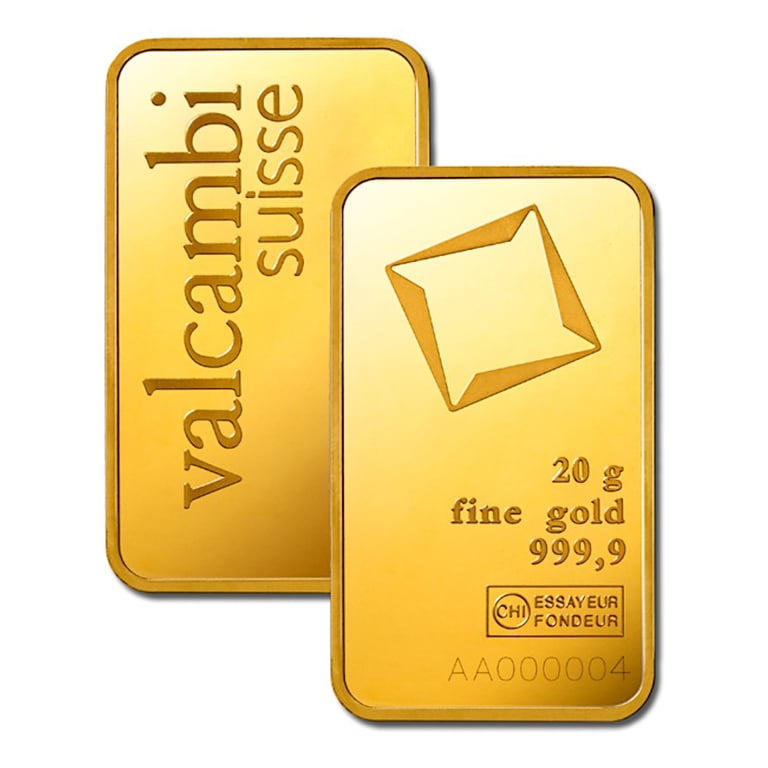Gold bar 20 g - Valcambi