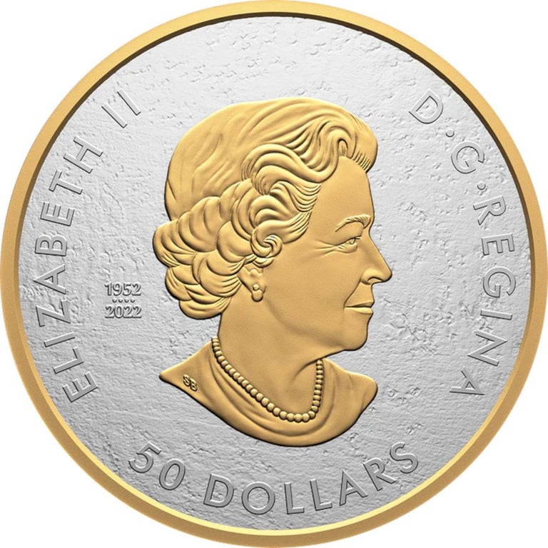 Front of the Silver Maple Leaf 5 oz - Matte Proof - 35th Anniversary