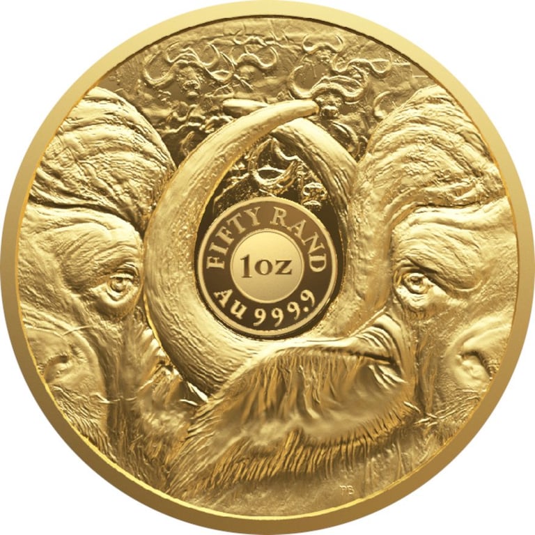 Back of the Gold Buffalo 1 oz PF - Big Five Series II - 2023