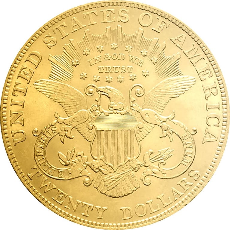 Front of the Gold Liberty Head 20 Dollars