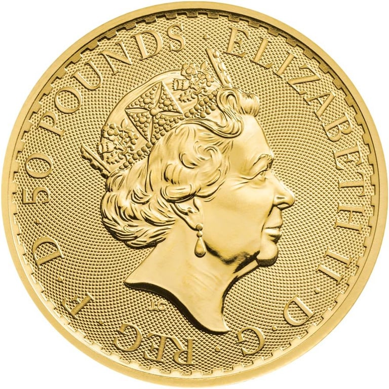 Back of the Gold Britannia 1/2 oz