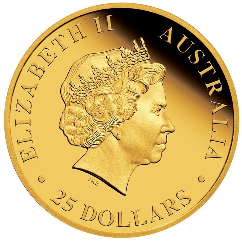 Back of the Gold Koala 1/4 oz PF High Relief - 2017