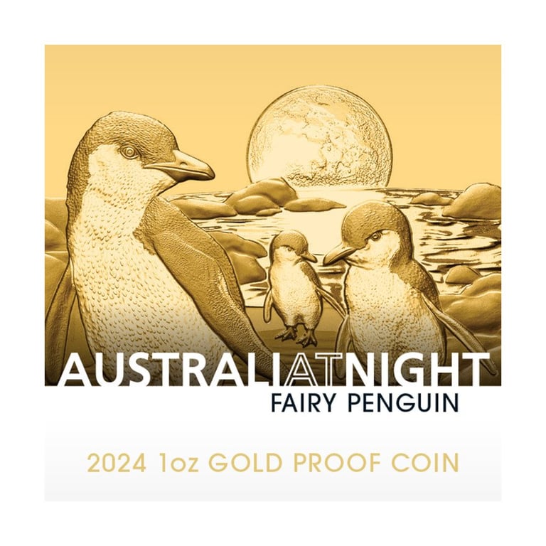 Original coin case of the Gold Little Penguin 1 oz PF - Platinum coated 2024
