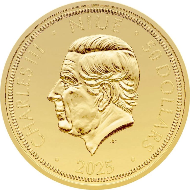 Back of the Gold Czech Lion 1 oz - 2025