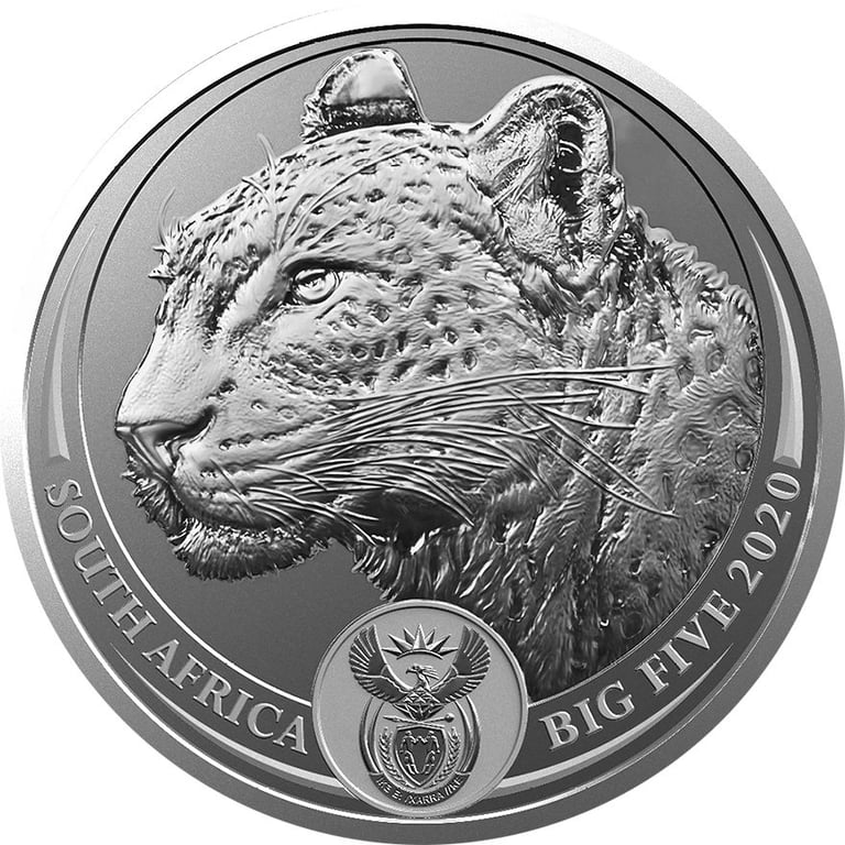 Front of the Silver Leopard 1 oz - Big Five South Africa