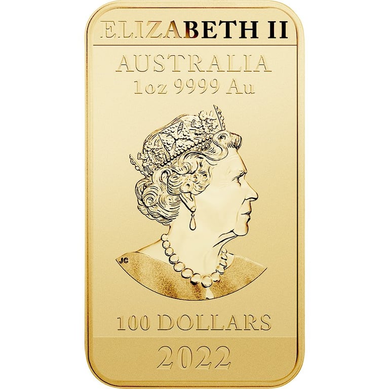 Back of the Gold Dragon Rectangle 1 oz - 2022