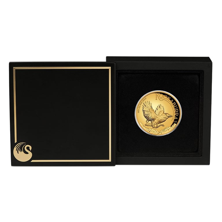 Gold Kookaburra 2 oz PF - High Relief 2024 in the original coin case