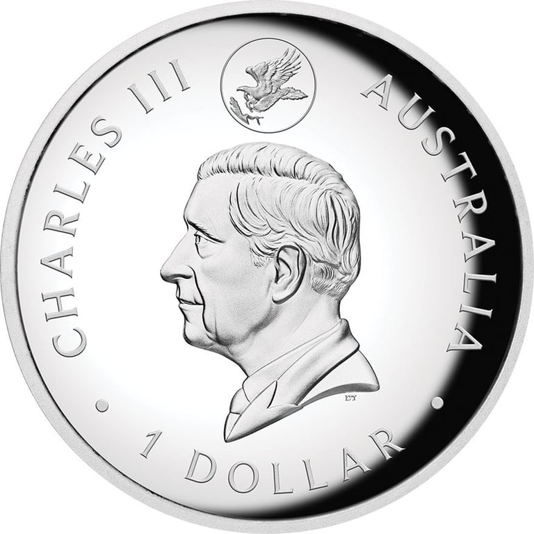 Back of the Silver Wedge Tailed Eagle 1 oz PF - High Relief 2024