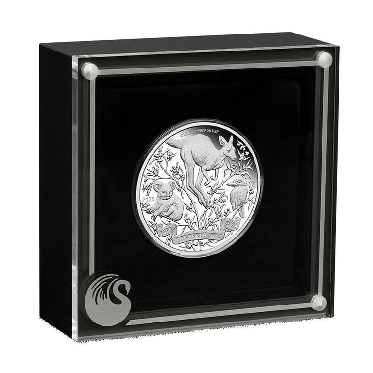 Silver The Perth Mint's 125th Anniversary 1 oz PF - 2024 in the original coin case