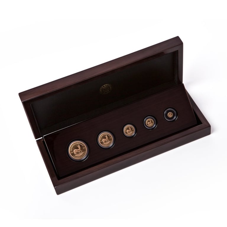 Front of the Gold Krugerrand - 5 Coin - Fractional Set PF 2022
