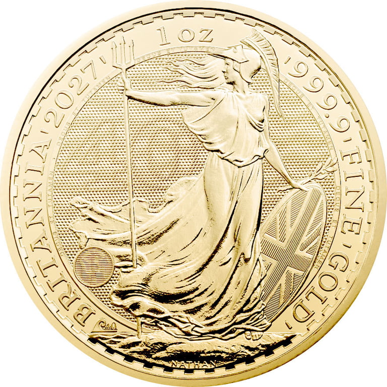 Front of Gold Britannia 1 oz - 2027