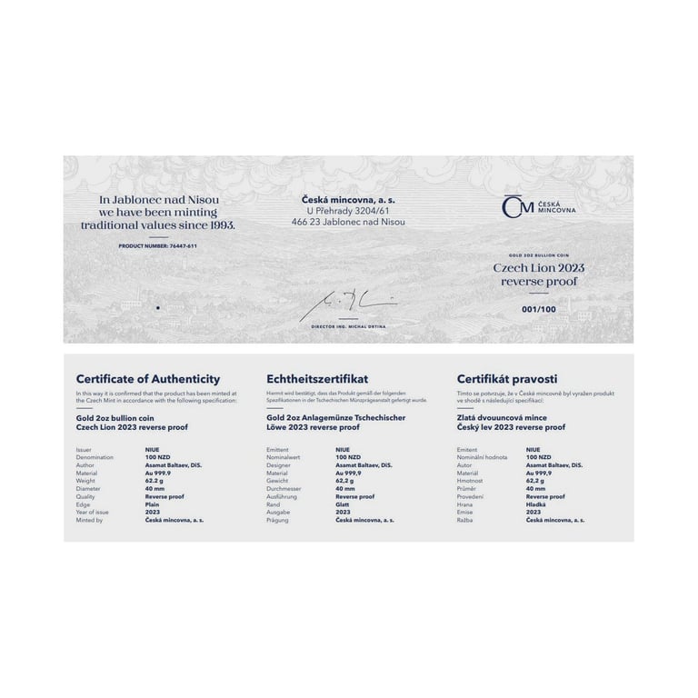 Certificate of authenticity