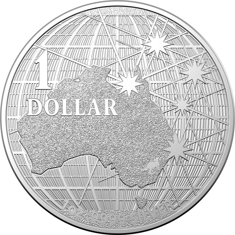 Front of the Silver 1 oz - Beneath the Southern Skies - RAM 2020