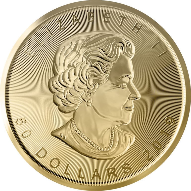 Back of the Gold Maple Leaf 1 oz - Incuse 2019