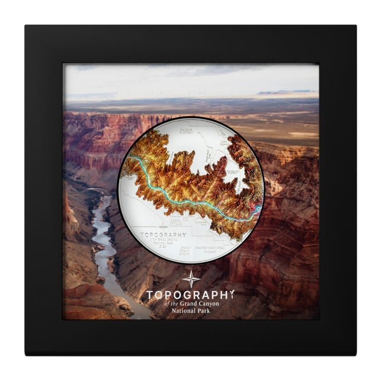 Silver Topography Grand Canyon 5 oz PF - Ultra High Relief 2023 in the original coin case