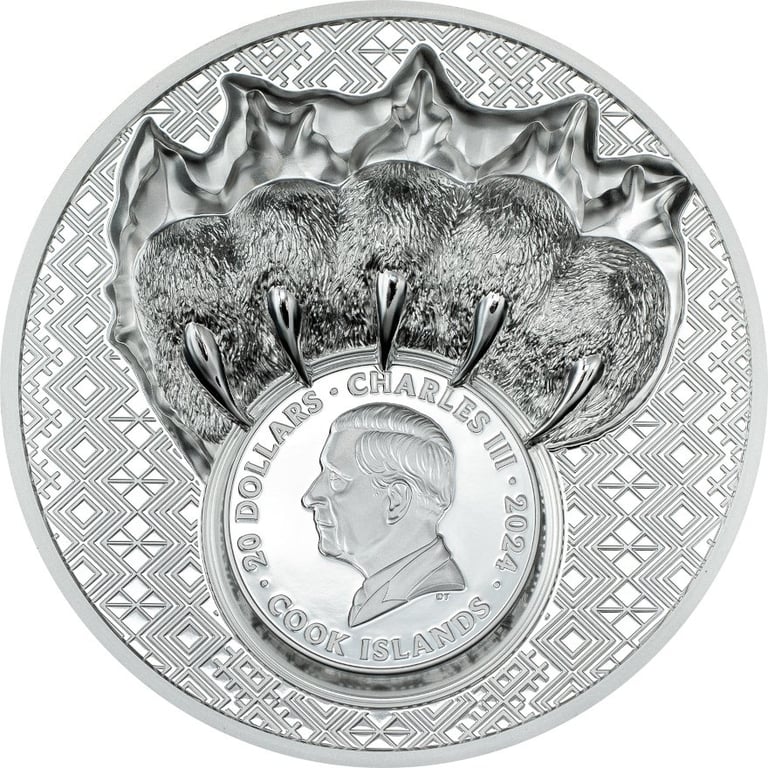 Back of the Silver King of the North - Polar Bear 3 oz PF - Ultra High Relief