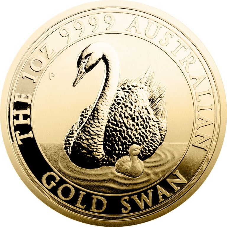 Front of the Gold Swan 1 oz - 2018