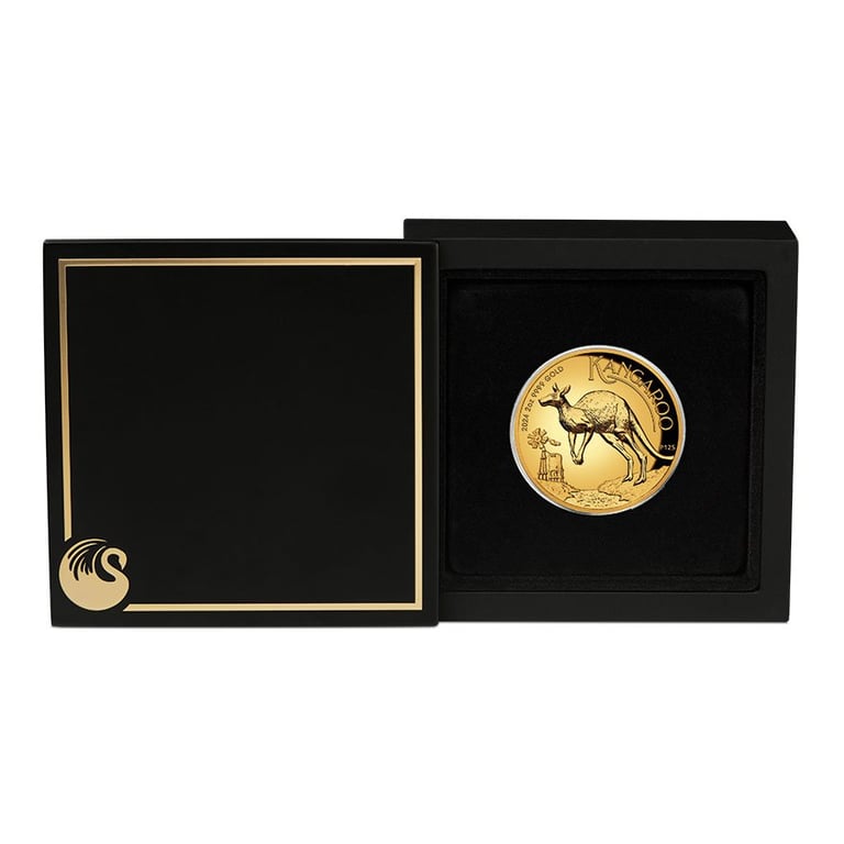 Gold Kangaroo 2 oz PF - High Relief 2024 in the original coin case