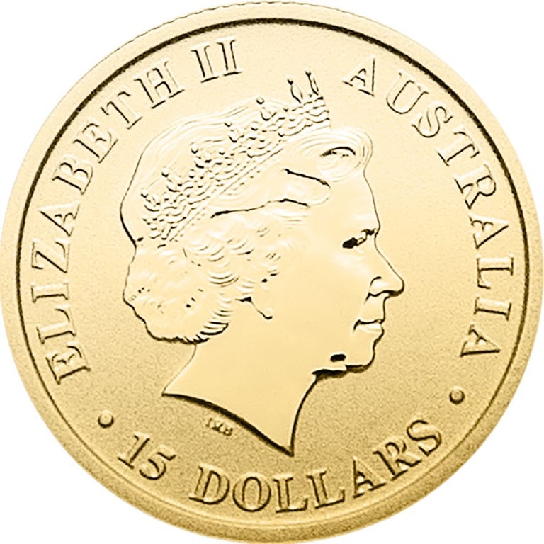 Back of the Gold Kangaroo 1/10 oz