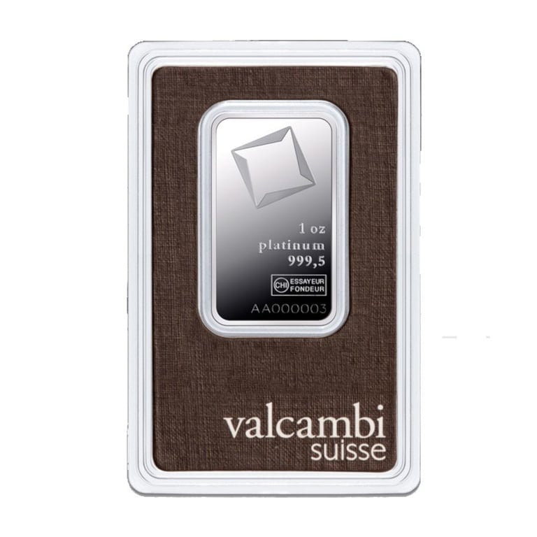 Front of the Platinum bar 1 oz