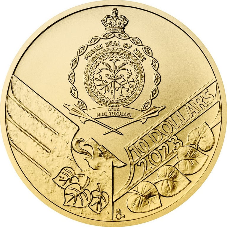 Back of the Gold Czech Lion 1/4 oz - 2023