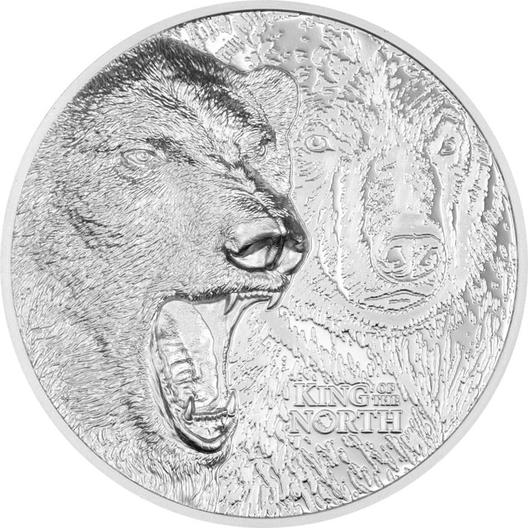 Front of the Silver King of the North - Polar Bear 1 oz PF - Ultra High Relief