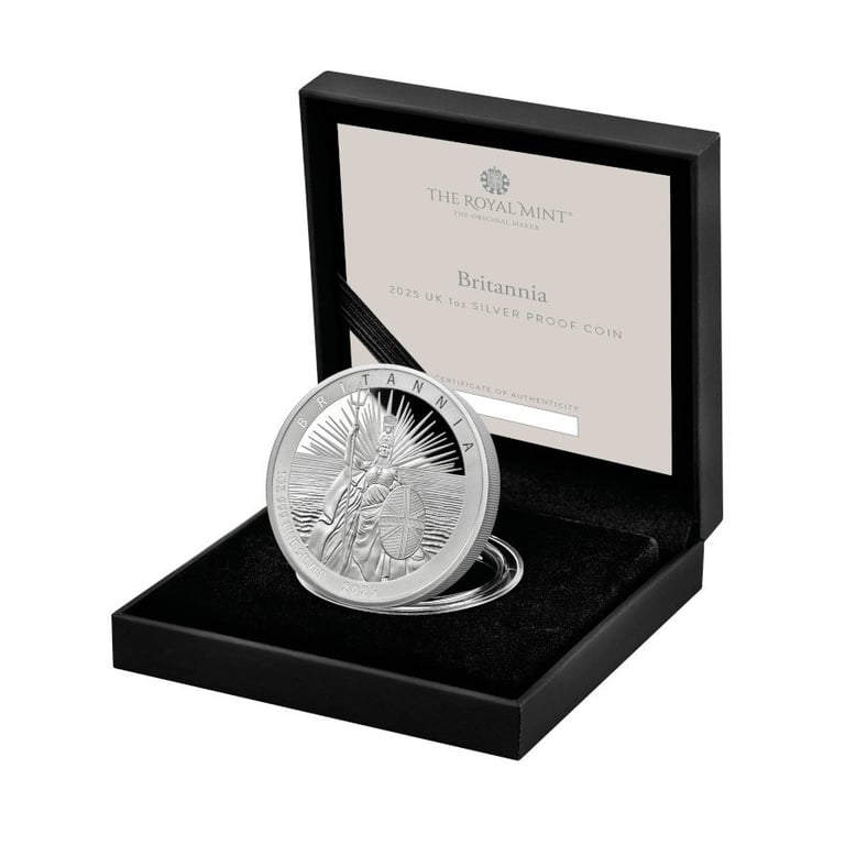 Silver Britannia 1 oz PF - 2025 in the original coin case