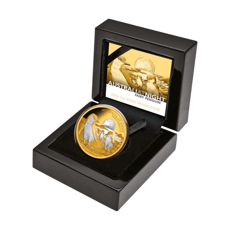 Gold Little Penguin 1 oz PF - Platinum coated 2024 in the original coin case
