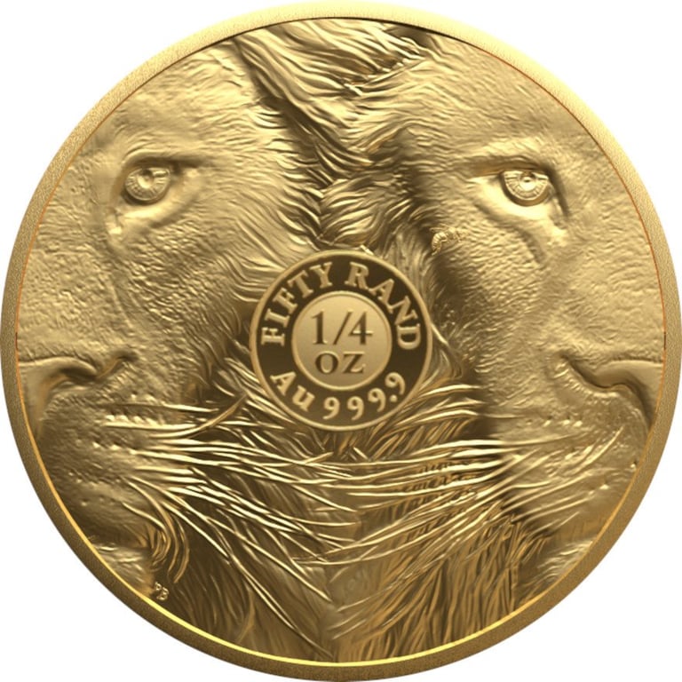 Back of the Gold Lion 1/4 oz PF - Big Five Series III - 2025
