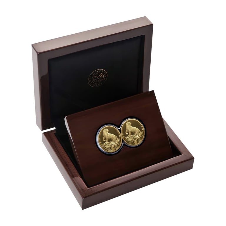 Front of Gold Leopard Big Five Series III – 2 x 1/4 oz Proof Set – Double Capsule 2026