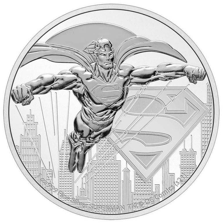 Front of the Silver Superman 1 oz - 2021
