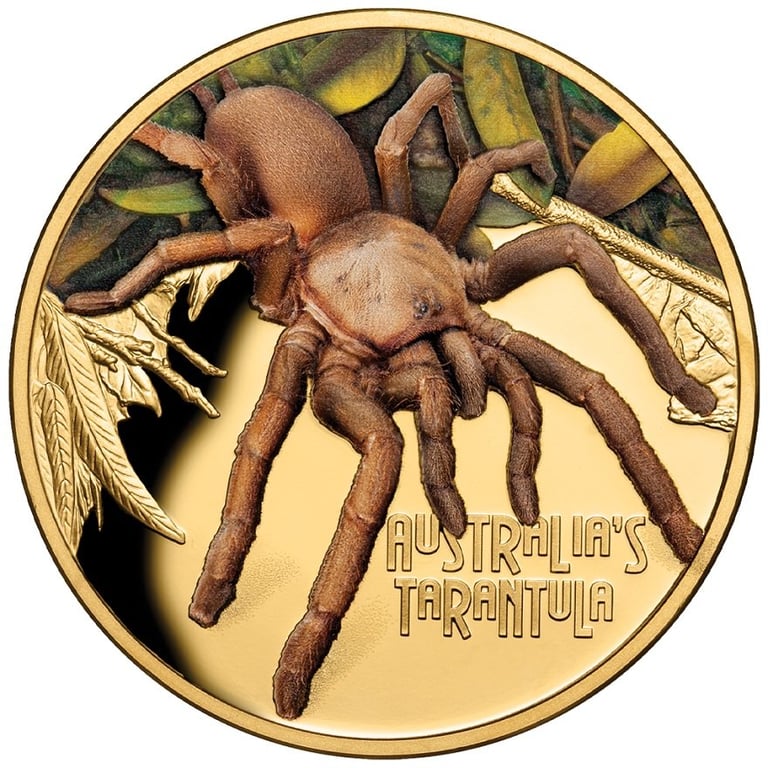 Front of the Gold Deadly & Dangerous 1 oz PF - Tarantula 2020