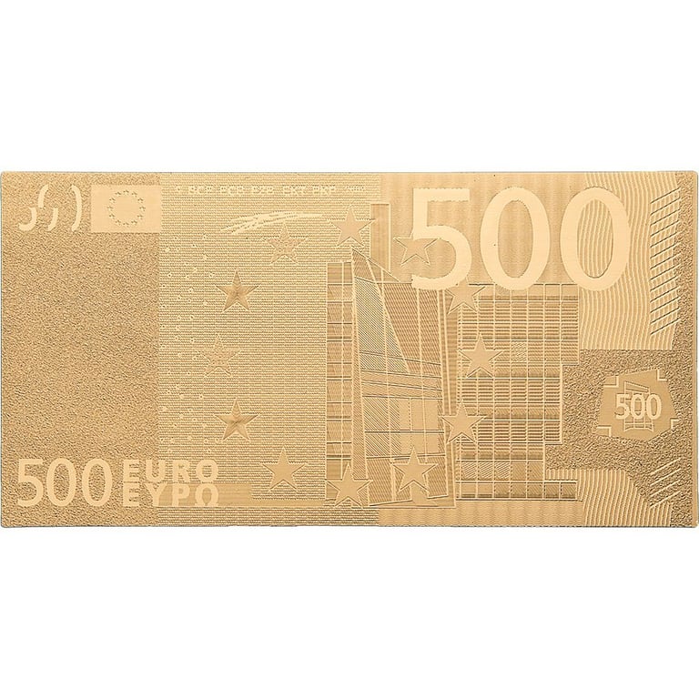 Front of the 500€ bill 24k gold-plated