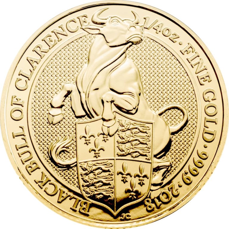 Front of the Gold The Queen´s Beasts 1/4 oz - Black Bull of Clarence