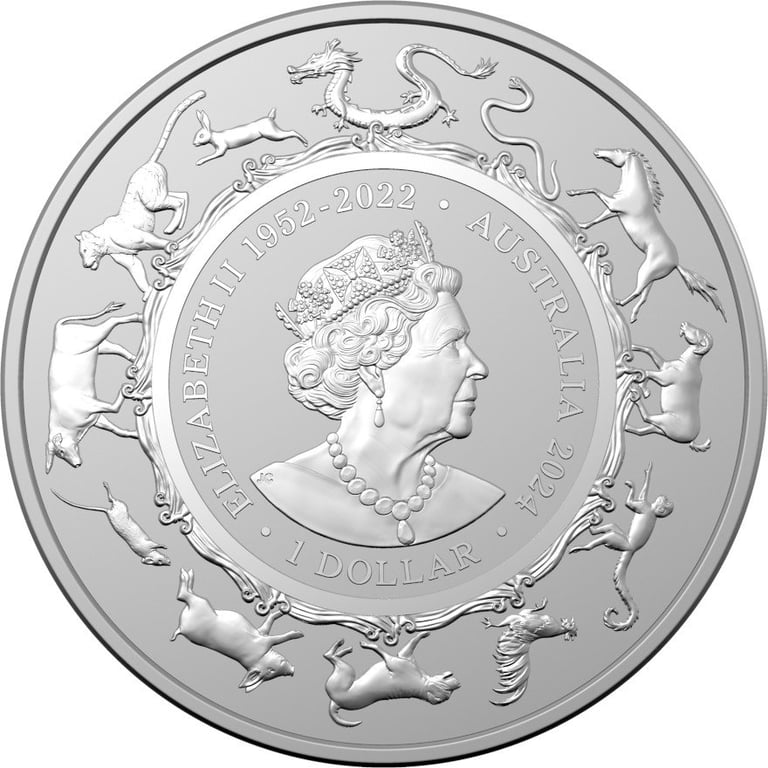 Back of the Silver Lunar Dragon 1 oz - RAM 2024