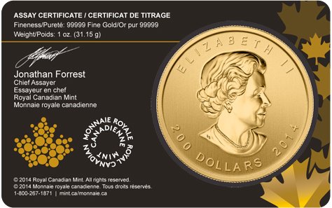 Gold Call of the Wild 1 oz - Wolf 2014 in the original coin case