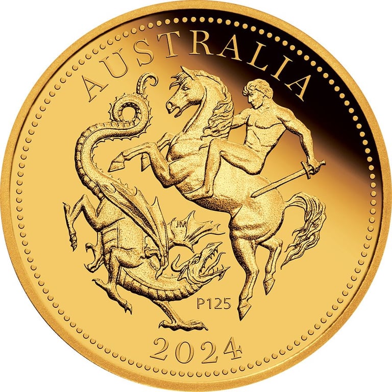 Front of the Gold Sovereign PF - 125th Anniversary - Perth Mint