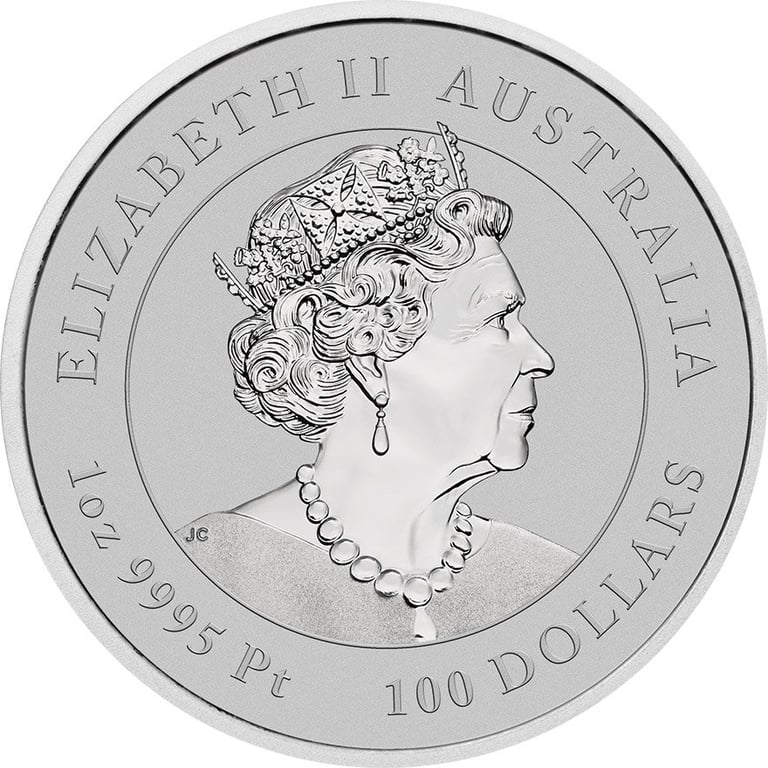 Back of the Platinum Lunar III 1 oz - Rabbit 2023