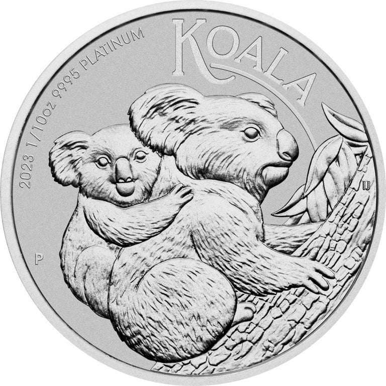 Front of the Platinum Koala 1/10 oz - 2023