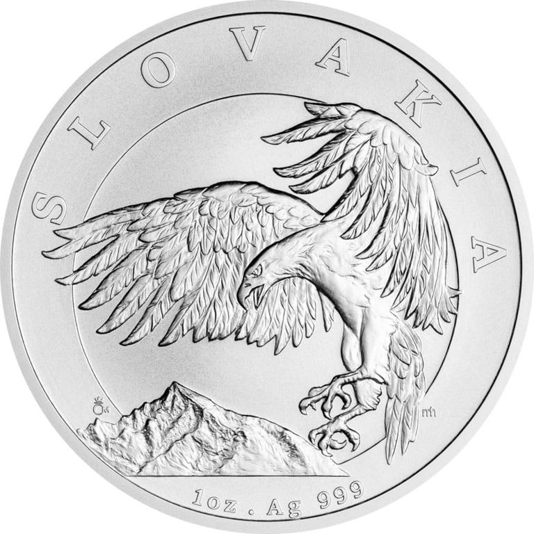 Front of the Silver Coin Set - 2 x 1 oz Czech Lion & Eagle - 2024