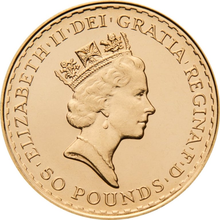 Back of the Gold Britannia 1/2 oz (22 carat)