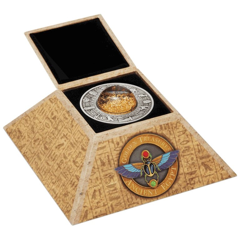 Silver Treasures of Ancient Egypt 2 oz Antique Finish 2019 in the original case