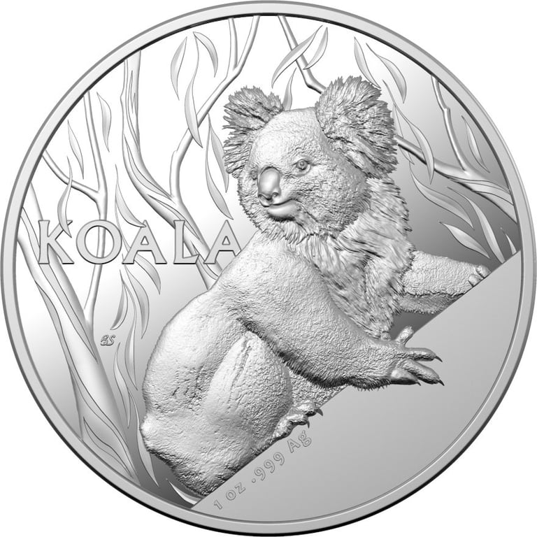 Front of the Silver Koala 1 oz PF - High Relief - RAM 1st Edition