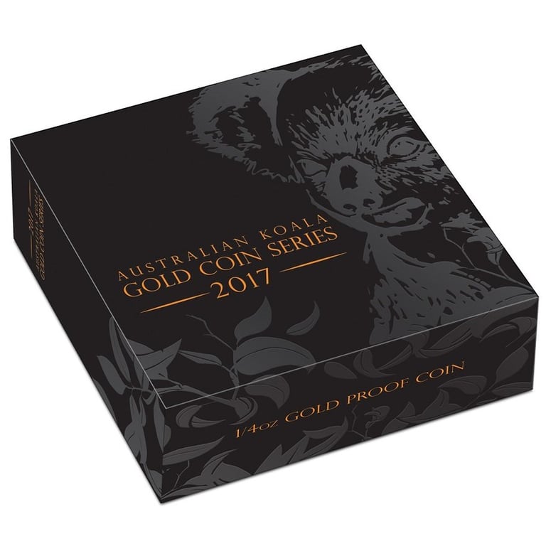 Original coin case of the Gold Koala 1/4 oz PF High Relief - 2017
