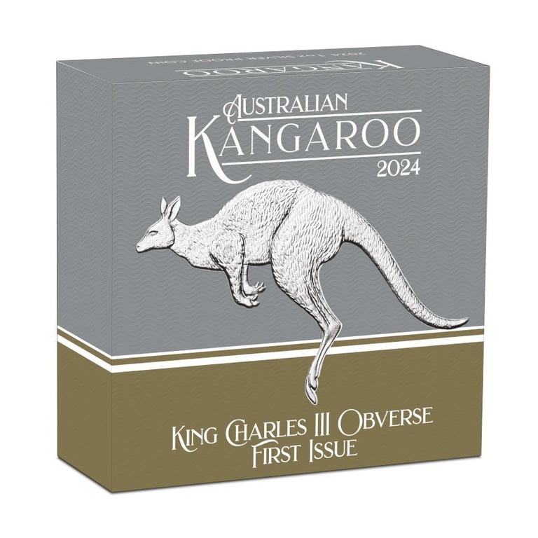 Original coin case of the Silver Kangaroo 1 oz PF - King Charles III. - 2024