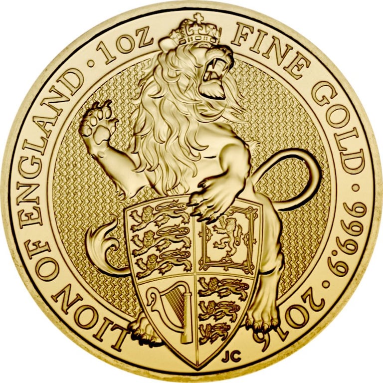 Front of the Gold The Queen's Beasts 1 oz - Lion of England
